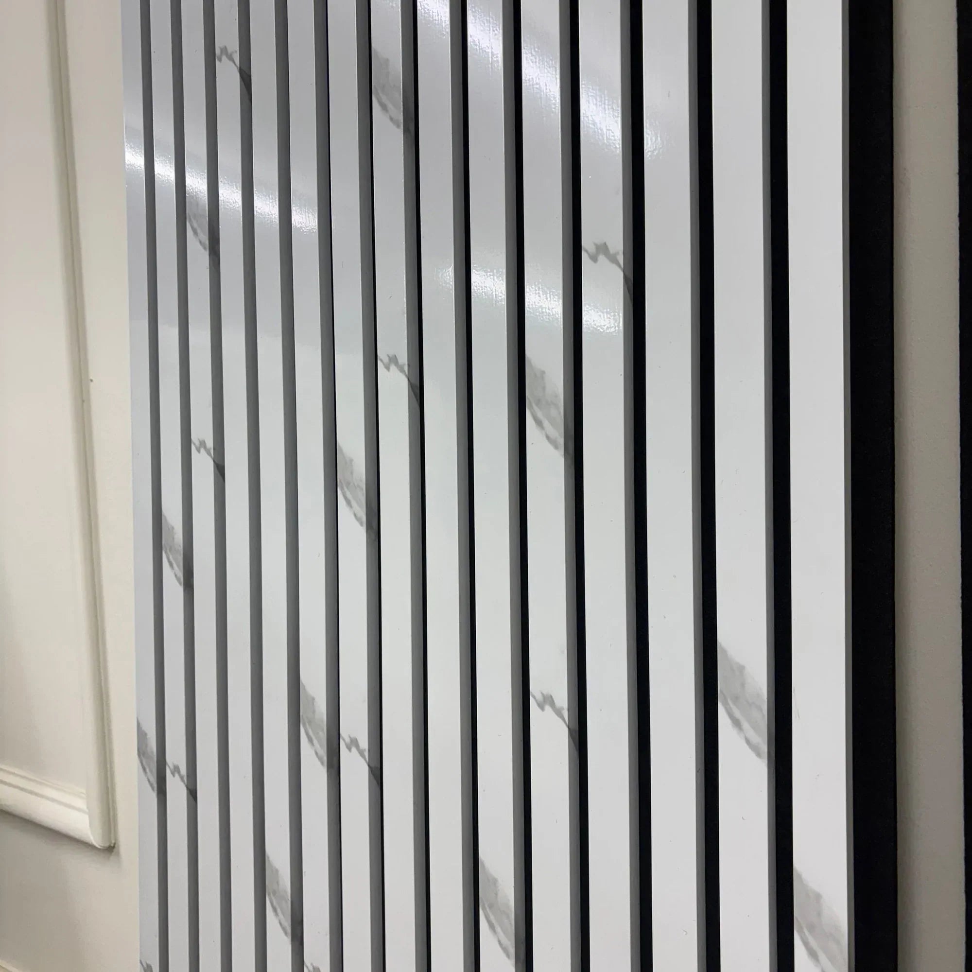 White Marble Grey Effect slat and surface detail