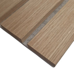 Three-sided Oak veneer slat detail with grey felt