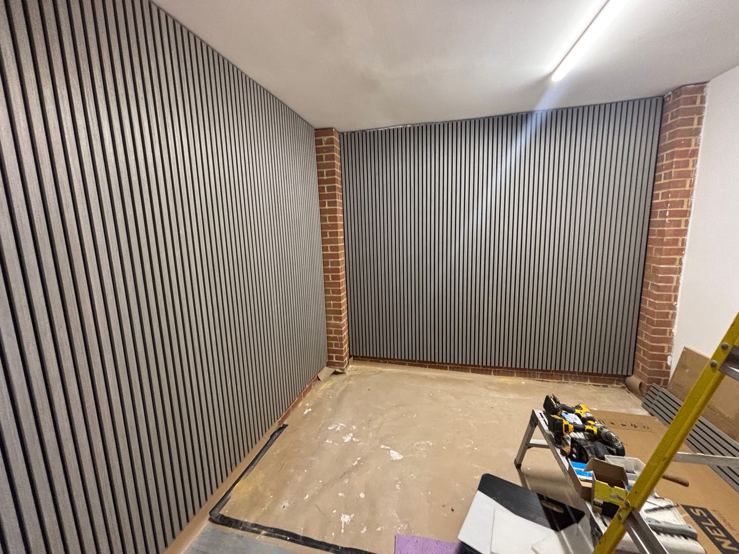 Wide Slat Grey Oak acoustic wall panels 30x240cm