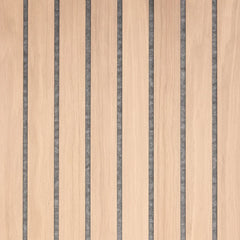 Wide Slat Oak acoustic wall panels with grey felt UK