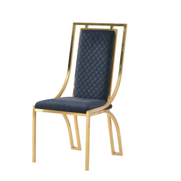 Modern 6 seater white dining table and  golden chairs