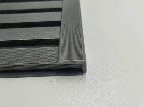grey Composite WPC wall panel end trim for outdoor cladding